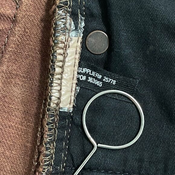 Ralph Lauren Black Label Wax Coated Slim Fit Jeans 36x32 Brown Tin Cloth Canvas - Picture 9 of 9